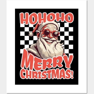 Santa With Sunglasses, Funny Christmas Design Posters and Art